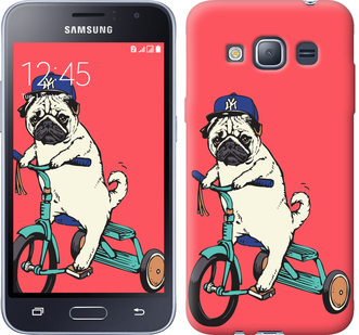 

Чехол Мопс на велосипеде для Samsung Galaxy J1 (2016) Duos J120H 87583