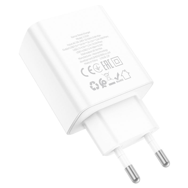 Фото СЗУ Hoco C102A Fuerza QC3.0 (4USB-A) (White) в магазине vchehle.ua