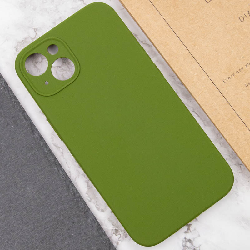 Купить Чехол Silicone Case Full Camera Protective (AA) NO LOGO для Apple iPhone 14 (6.1") (Зеленый / Dark Olive) на vchehle.ua