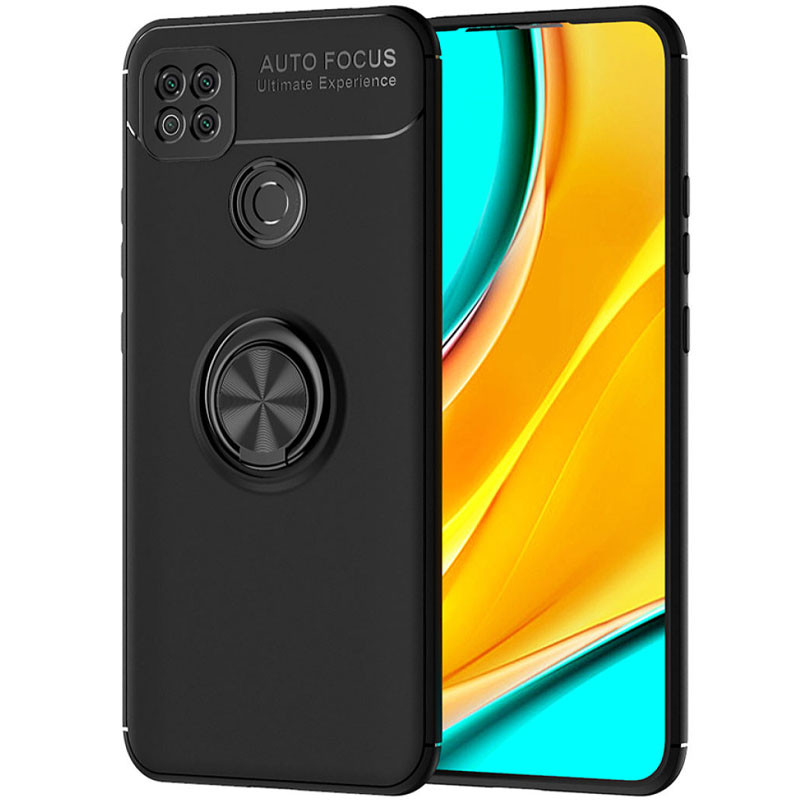 

TPU чохол Deen ColorRing під магнітний тримач (opp) на Xiaomi Redmi 9C (Чорний / Чорний) 929985