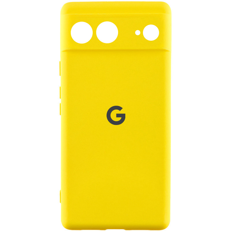 Чохол Silicone Cover Lakshmi Full Camera (AAA) with Logo на Google Pixel 7 (Жовтий / Yellow)