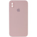 Чохол Silicone Case Square Full Camera Protective (AA) на Apple iPhone XS / X (5.8") (Рожевий / Pink Sand)