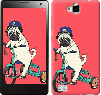 

Чехол Мопс на велосипеде для Huawei Honor 3C 87796
