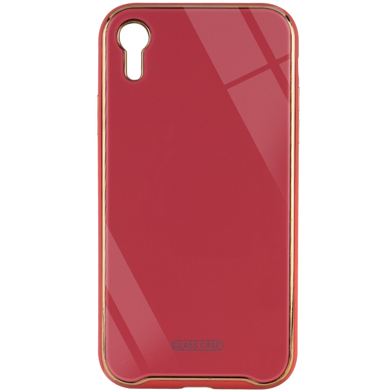 

TPU + Glass чохол Venezia на iPhone XR (6.1") (Червоний / Camellia) 927355