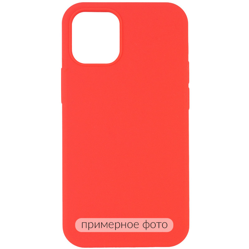 Чехол Silicone Case Full Protective (AA) NO LOGO для Apple iPhone 16 (6.1") (Арбузный / Watermelon red)