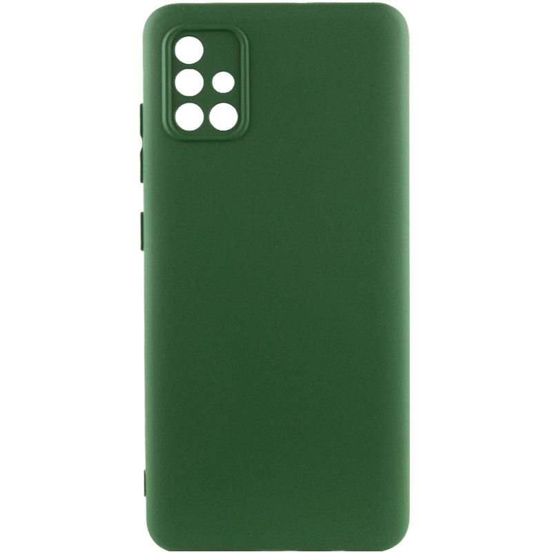 Чехол TPU GETMAN Liquid Silk Full Camera для Samsung Galaxy A71 (Зеленый / Dark green)