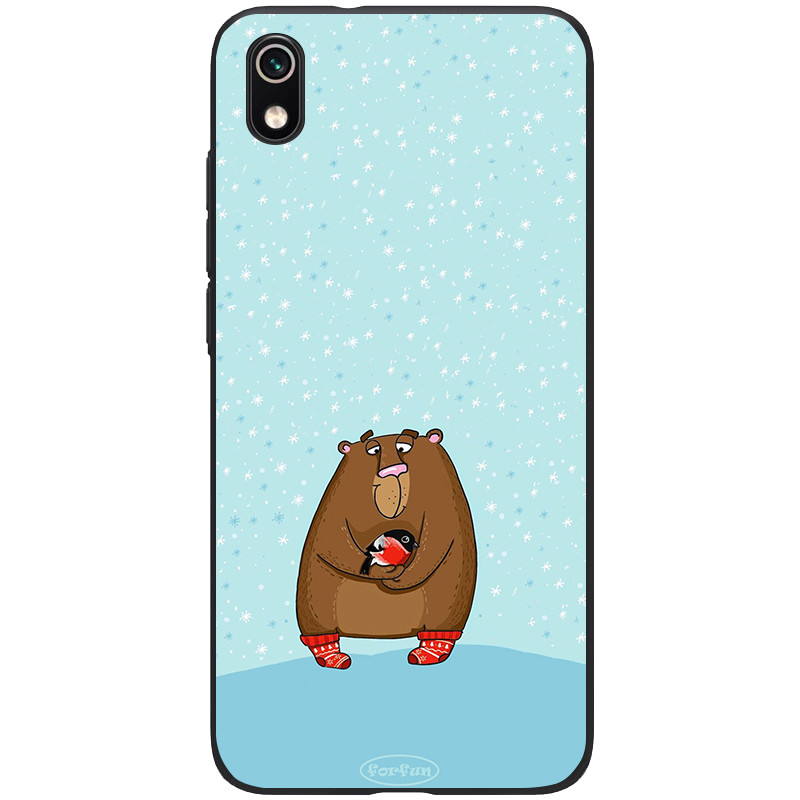 

TPU+PC чехол ForFun для Xiaomi Redmi 7A (Ведмідь і снегирь) 788344