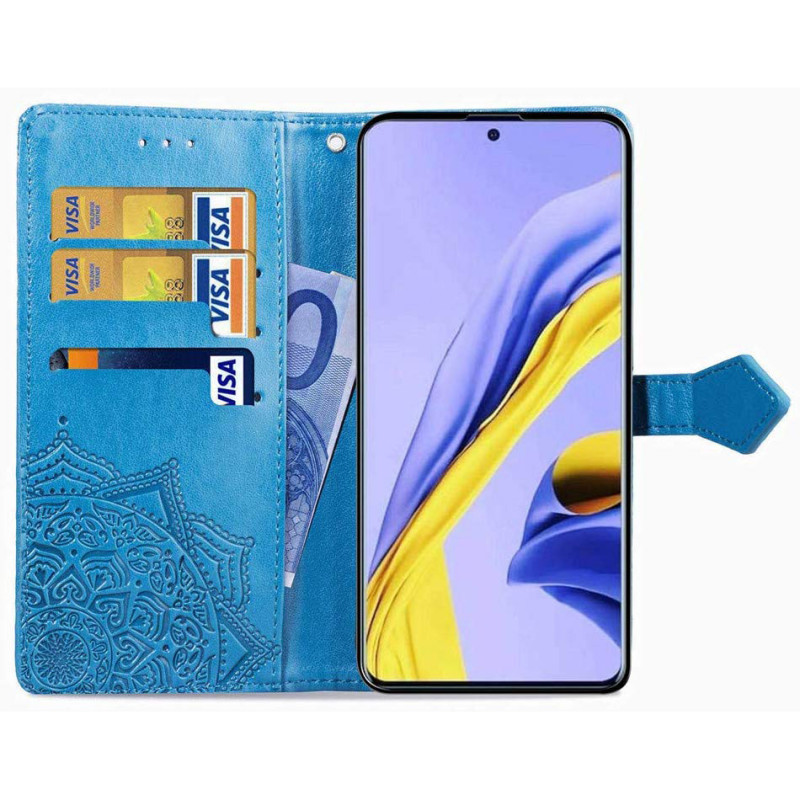 Купити Шкіряний чохол-книжка Art Case з візитницею на Samsung Galaxy A51 (Синій) на vchehle.ua