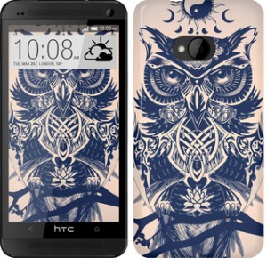 Чехол Узорчатая сова для HTC One M7