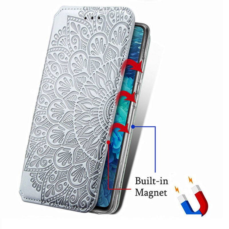 Кожаный чехол-книжка GETMAN Mandala (PU) для Xiaomi Mi 10T Lite / Redmi Note 9 Pro 5G (Серый) в магазине vchehle.ua