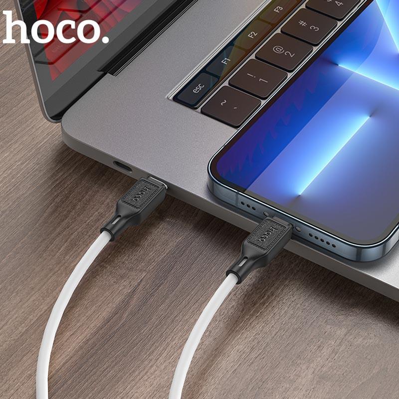 Дата кабель Hoco X90 Cool silicone Type-C to Lightning 20W (1m) (White) в магазине vchehle.ua