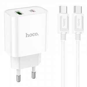 МЗП Hoco C80A Plus Rapido PD20W+QC3.0 (1USB-A/1C) + кабель Type-C to Type-C