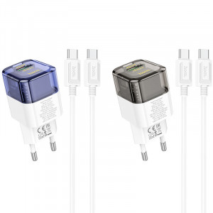 СЗУ Hoco C131A Platium PD30W+QC3.0 (1USB-A/1C) + кабель Type-C to Type-C