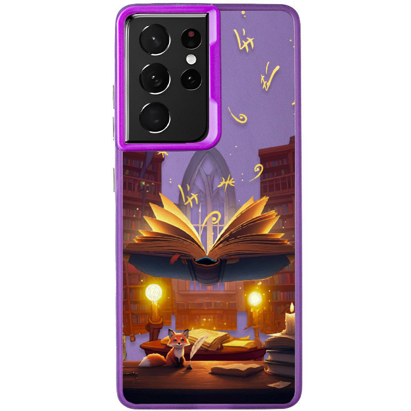 TPU+PC чохол TakiTaki Fantasy magic glow на Samsung Galaxy S21 Ultra (Libraby - Purple)