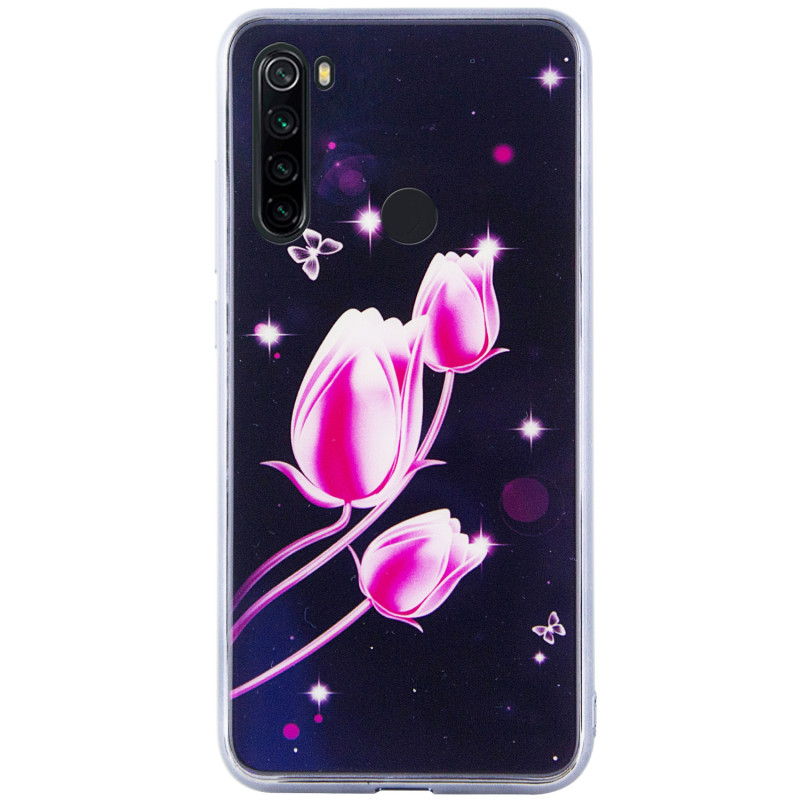 

TPU+Glass чехол Fantasy с глянцевыми торцами для Xiaomi Redmi Note 8T (Тюльпаны) 871553