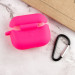 Силиконовый футляр New с карабином для наушников Airpods Pro (Розовый / Barbie pink) в магазине vchehle.ua