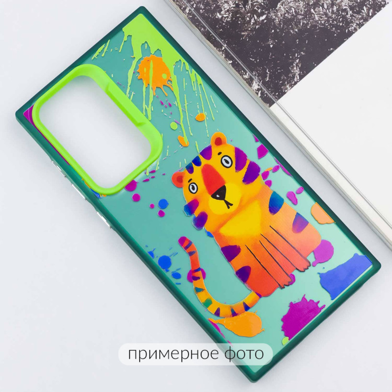 Фото TPU+PC чехол TakiTaki Graffiti magic glow для Samsung Galaxy A53 5G (Shocked tiger / Green) на vchehle.ua