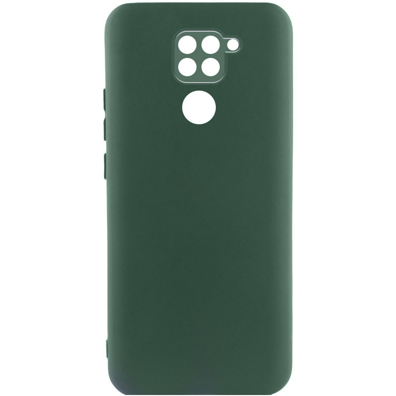 Чехол TPU GETMAN Liquid Silk Full Camera для Xiaomi Redmi Note 9 / Redmi 10X (Зеленый / Dark green)