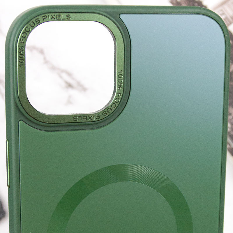 Заказать Чехол TPU+Glass Sapphire Midnight Open Camera with Magnetic Safe для Apple iPhone 15 Plus (6.7") (Зеленый / Forest green) на vchehle.ua