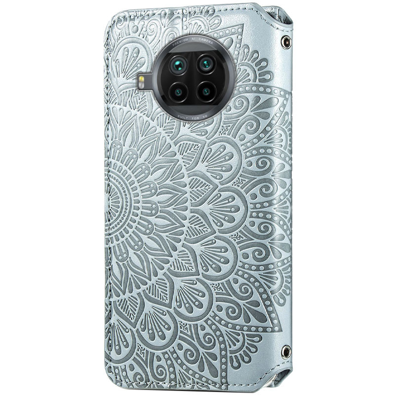Фото Кожаный чехол-книжка GETMAN Mandala (PU) для Xiaomi Mi 10T Lite / Redmi Note 9 Pro 5G (Серый) на vchehle.ua
