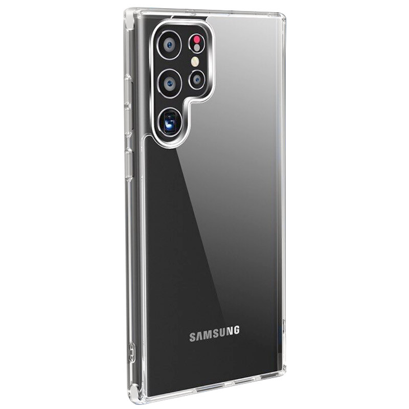 Чехол TPU+PC Clear 2.0 mm metal buttons для Samsung Galaxy S22 Ultra (Прозрачный)