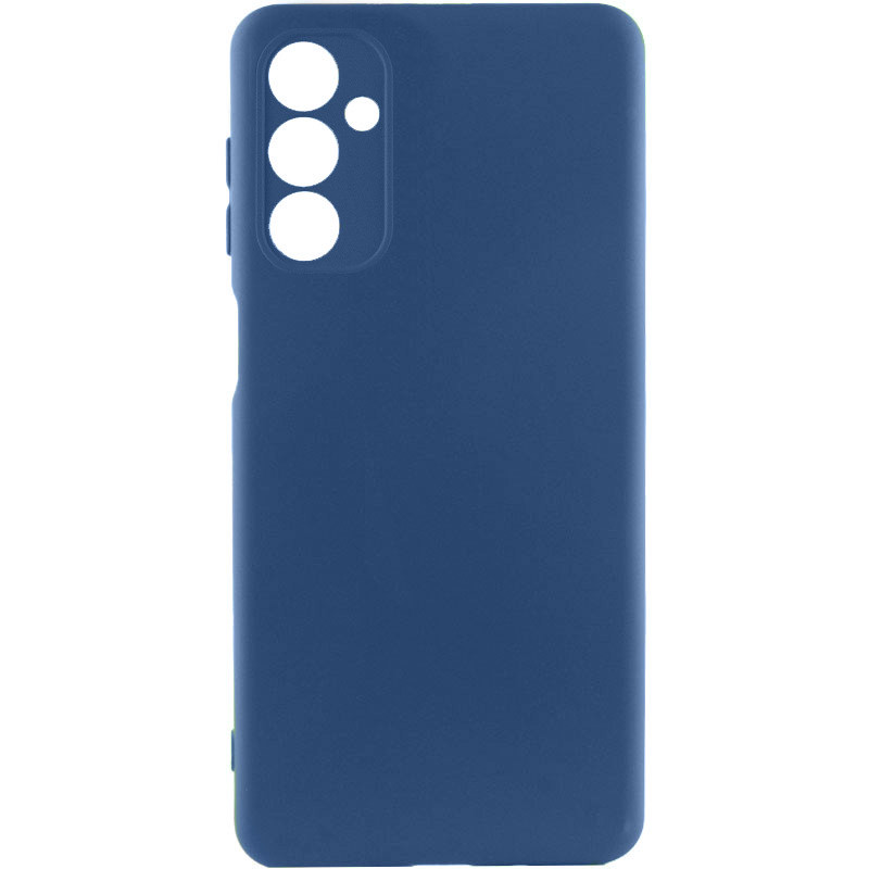 Чехол TPU GETMAN Liquid Silk Full Camera для Samsung Galaxy A24 4G (Синий / Navy Blue)