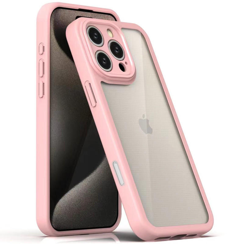 TPU чехол Transparent + Colour 1,5mm для Apple iPhone 16 Pro (6.3") (Pink)