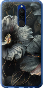 Чохол Чорні квіти на Xiaomi Redmi 8