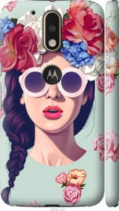 Чехол Девушка с цветами для Motorola Moto G4