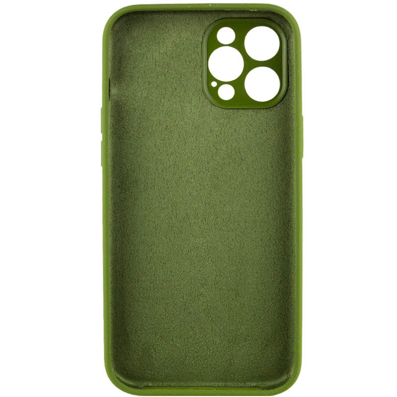 Чохол Silicone Case Full Camera Protective (AA) NO LOGO на Apple iPhone 12 Pro (6.1") (Зелений / Dark Olive) в магазині vchehle.ua