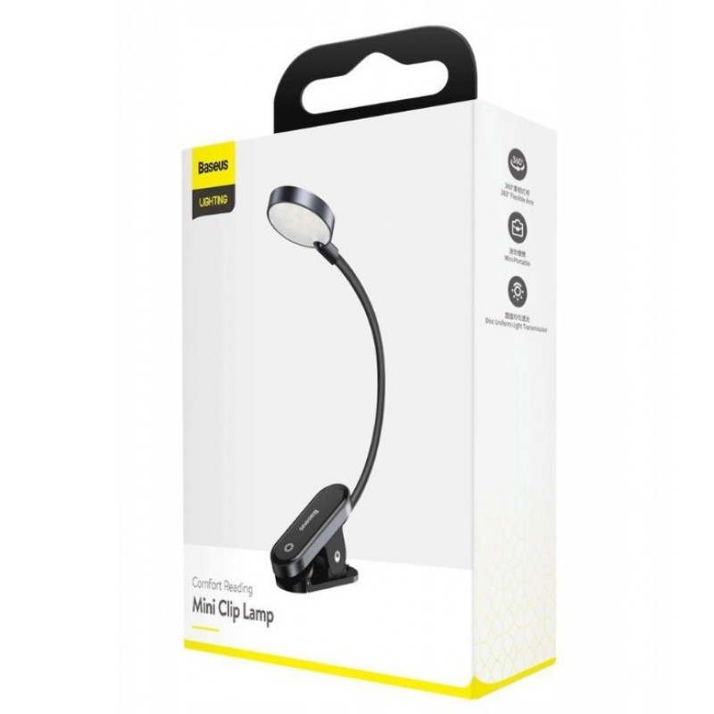 Заказать Лампа Baseus Comfort Reading Mini Clip Lamp (DGRAD-0) (Dark Gray) на vchehle.ua