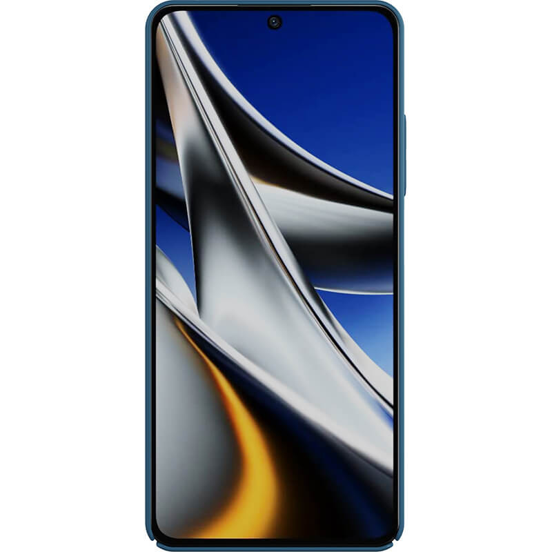 Фото Карбонова накладка Nillkin Camshield (шторка на камеру) на Xiaomi Poco X4 Pro 5G (Синій / Blue) на vchehle.ua