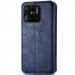 Фото Кожаный чехол-книжка GETMAN Cubic (PU) для Xiaomi Redmi 10C (Синий) на vchehle.ua