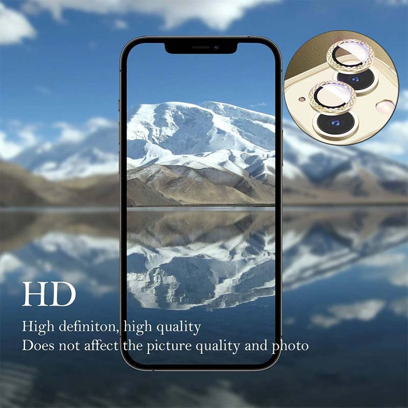 Купить Защитное стекло Metal Shine на камеру (в упак.) для Apple iPhone 14 (6.1") / 14 Plus (6.7") (Золотой / Gold) на vchehle.ua