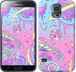 Чехол Розовая галактика для Samsung Galaxy S5 Duos SM G900FD