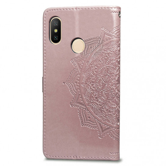 Фото Шкіряний чохол (книжка) Art Case з візитницею на Xiaomi Redmi Note 6 Pro (Рожевий) на vchehle.ua