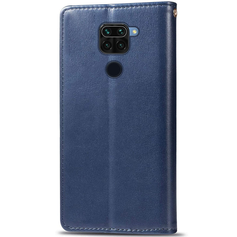 Фото Кожаный чехол-книжка GETMAN Gallant (PU) для Xiaomi Redmi Note 9 / Redmi 10X (Синий) на vchehle.ua