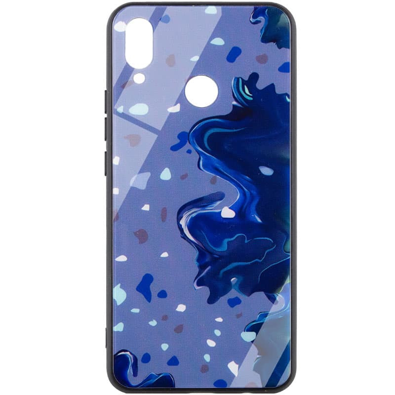TPU+Glass чехол Diversity для Huawei P Smart+ (nova 3i) (Stains blue)