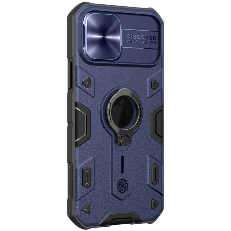 Фото TPU+PC чохол Nillkin CamShield Armor (шторка на камеру) на Apple iPhone 12 Pro / 12 (6.1") (Синій) в маназині vchehle.ua
