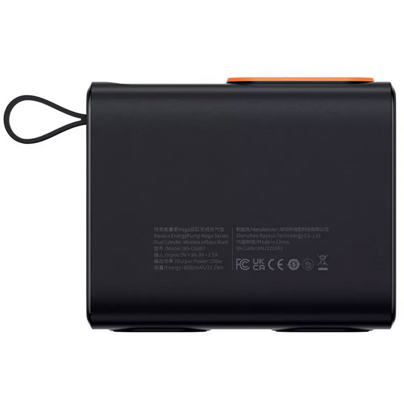 Автомобильный насос Baseus Mega EnergyPump Series Dual Cylinder 6000 mAh (CRNL060001) (Black) в магазине vchehle.ua