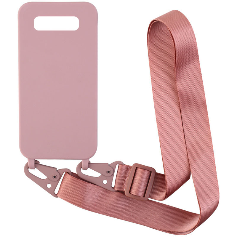 

Чохол Crossbody з довгим кольоровим ремінцем на Samsung Galaxy S10 (Пудра) 1187342