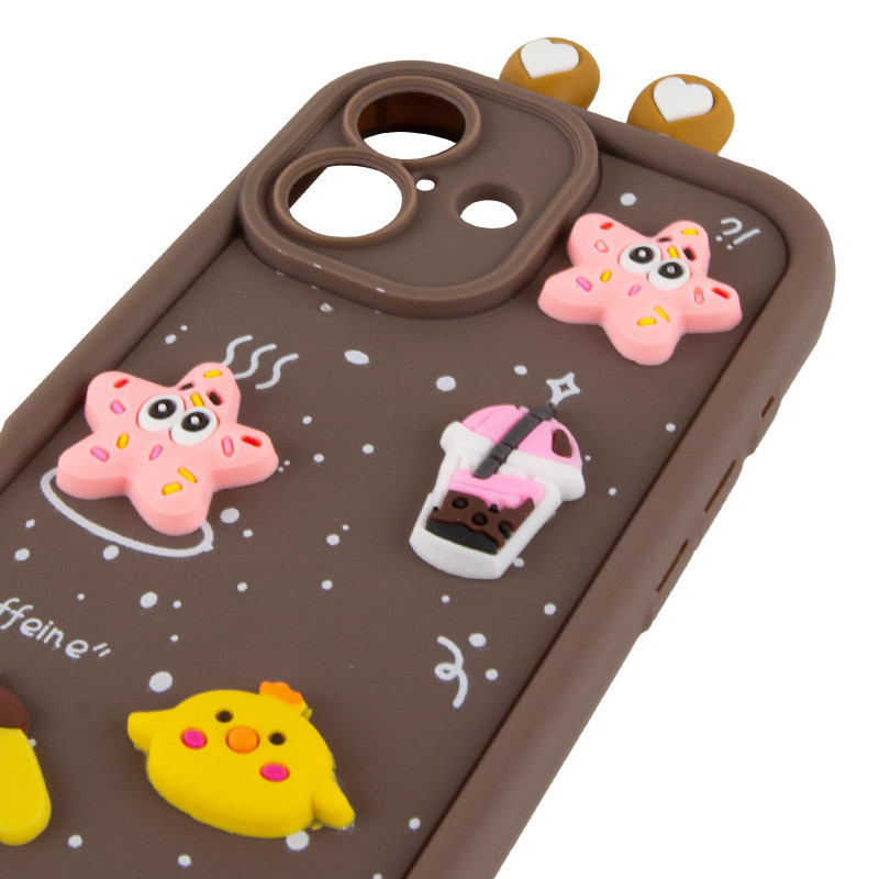 Чехол TPU Toys Case with Ears для Apple iPhone 16 (6.1") (Brown) в магазине vchehle.ua