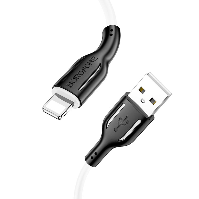 Фото Дата кабель Borofone BX63 USB to Lightning (1m) (Черно - белый) в магазине vchehle.ua