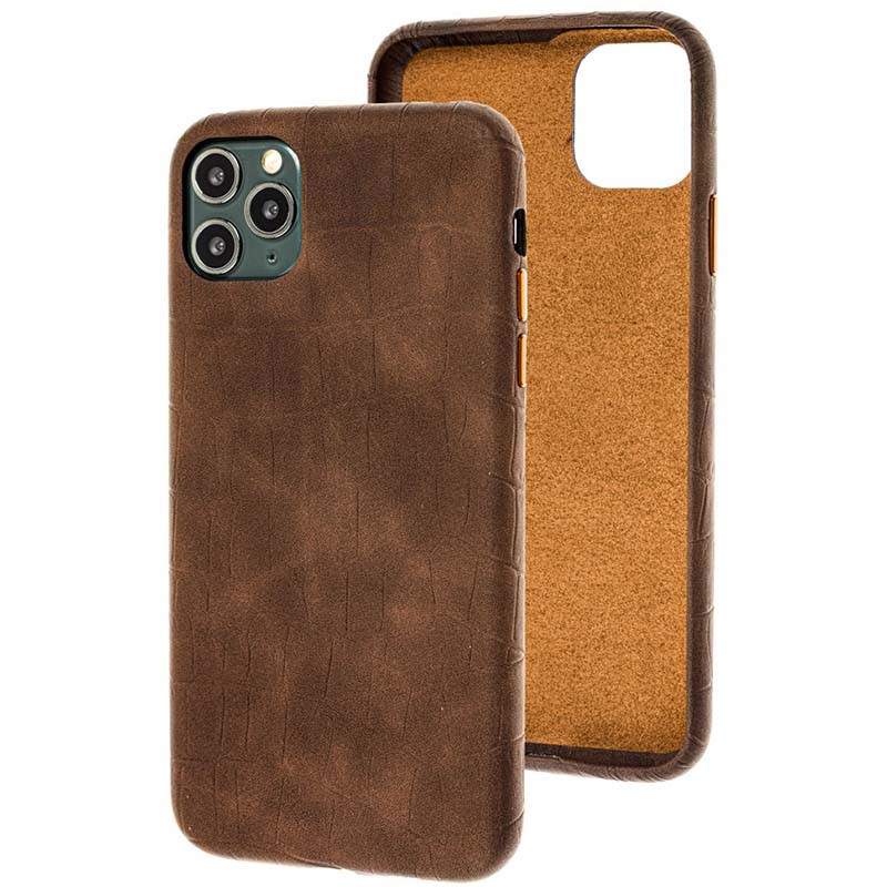Шкіряний чохол Croco Leather на Apple iPhone 11 Pro (5.8") (Brown)