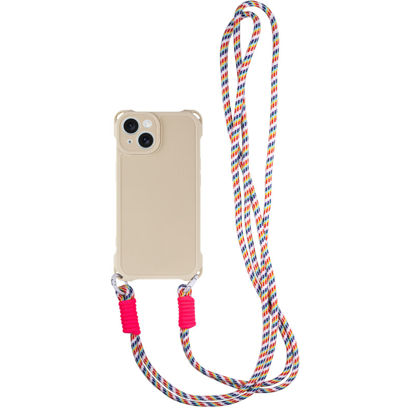 Чехол TPU CrossBody with straps для Apple iPhone 14 (6.1") (Antique White)
