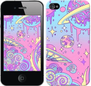 Чехол Розовая галактика для iPhone 4