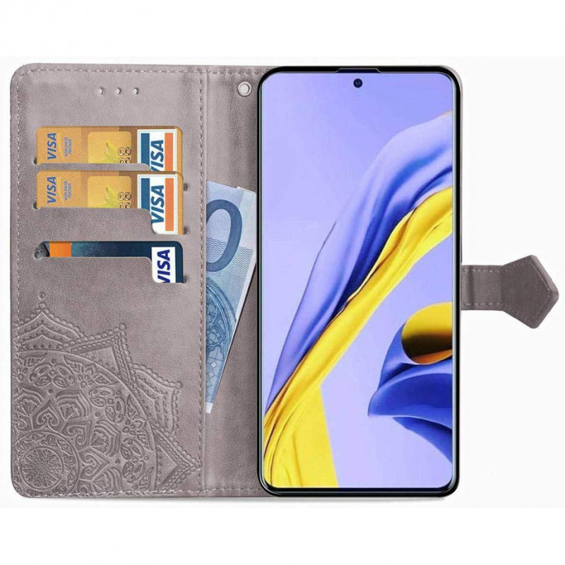Фото Шкіряний чохол-книжка Art Case з візитницею на Samsung Galaxy A51 (Сірий) в маназині vchehle.ua