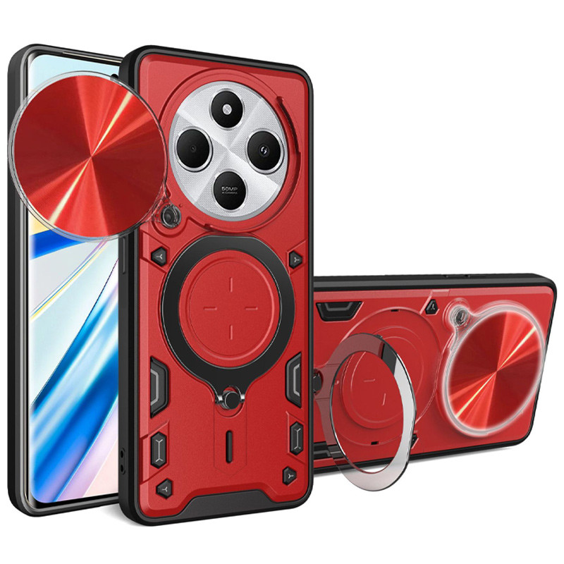 Ударопрочный чехол Bracket case with Magnetic для Xiaomi Redmi 14C / Poco C75 (Red)