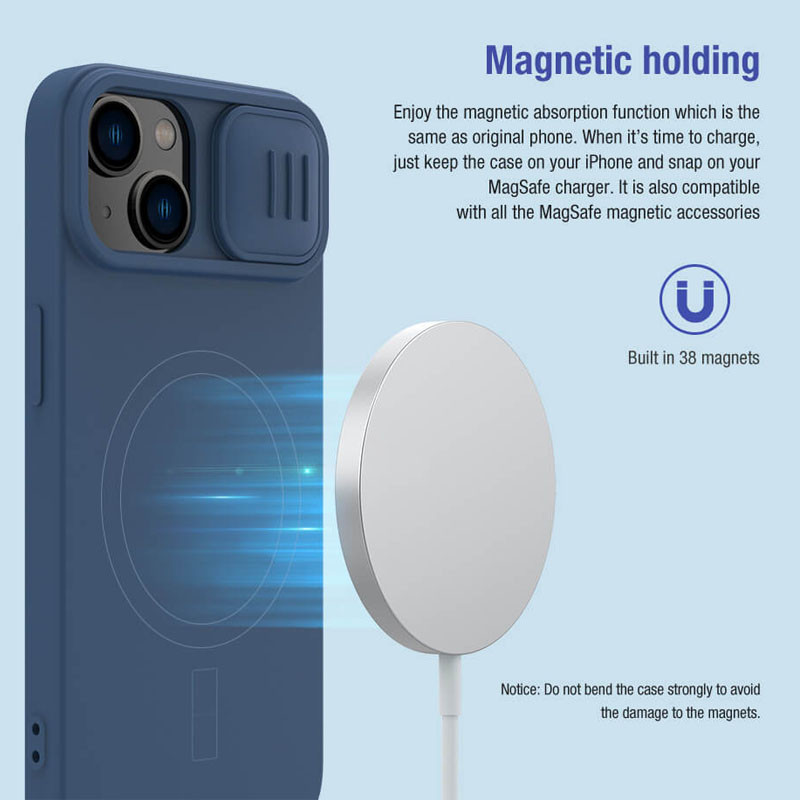 Фото Силиконовая накладка Nillkin Camshield Silky для Apple iPhone 14 (6.1") на vchehle.ua