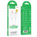 Фото Дата кабель Hoco X115 Surpass USB для Type-C 100W (1m) (White) на vchehle.ua